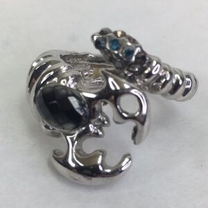 Scorpio silver tone ring with crystals size 8.5